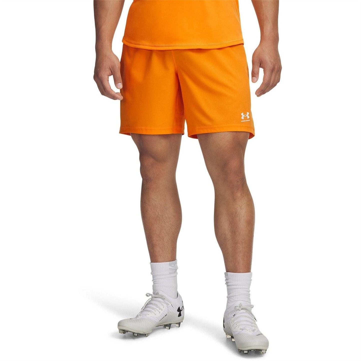 Orange - Front - Under Armour Mens Challenger Pro 2 in 1 Shorts
