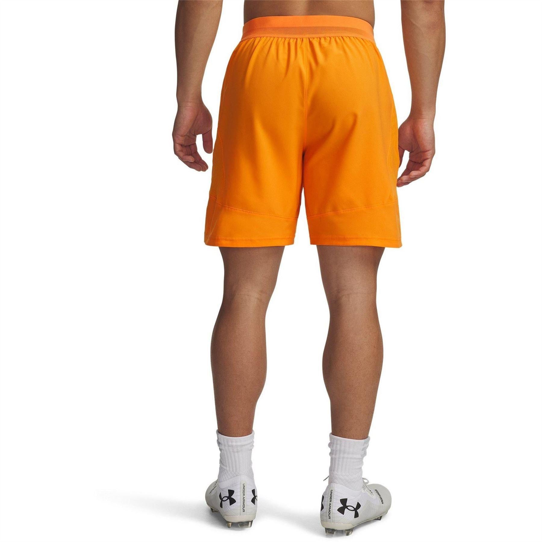 Orange - Back - Under Armour Mens Challenger Pro 2 in 1 Shorts