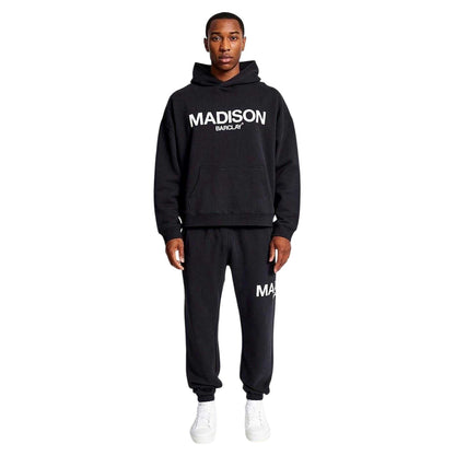 Black - Side - Madison Barclay Mens Oversized Hoodie