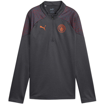 Grey - Front - Puma Womens-Ladies Manchester City FC Training Drill Top