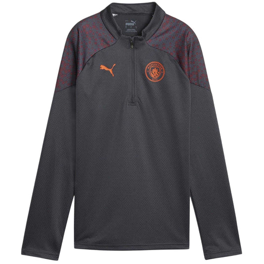 Grey - Front - Puma Womens-Ladies Manchester City FC Training Drill Top