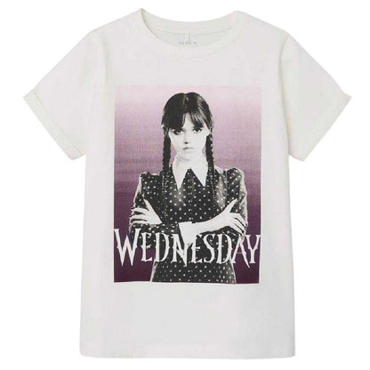 Black - Front - Name It Girls Wednesday Crew Neck T-Shirt
