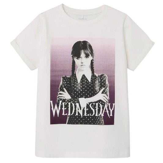 Black - Front - Name It Girls Wednesday Crew Neck T-Shirt