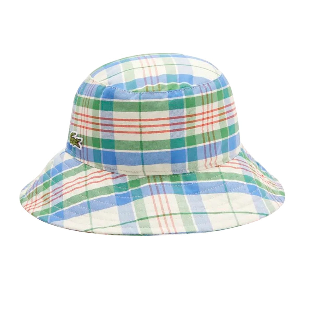 Multicoloured - Front - Lacoste Checked Cotton Blend Bucket Hat