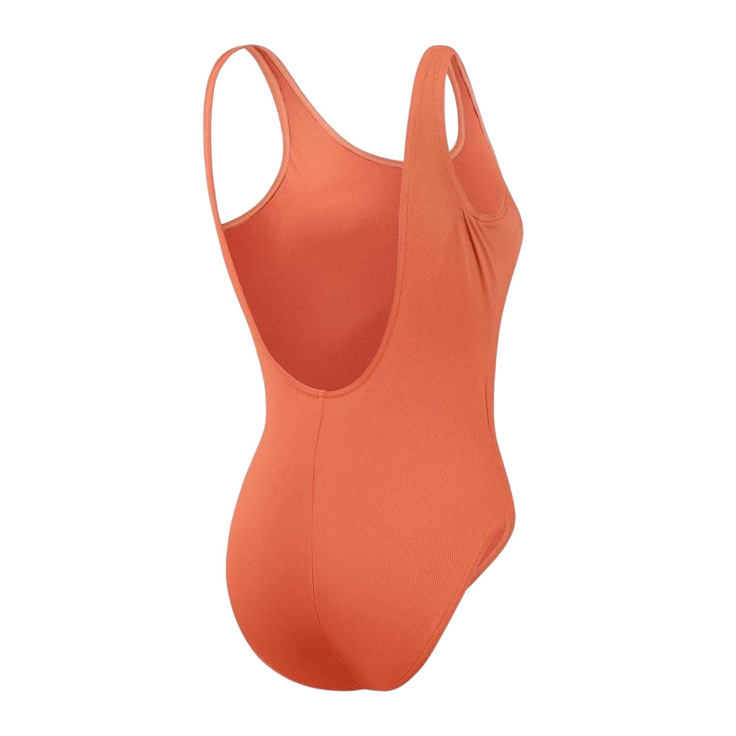 Brown-Orange - Back - Speedo Womens-Ladies Ribbed One Piece Swimsuit