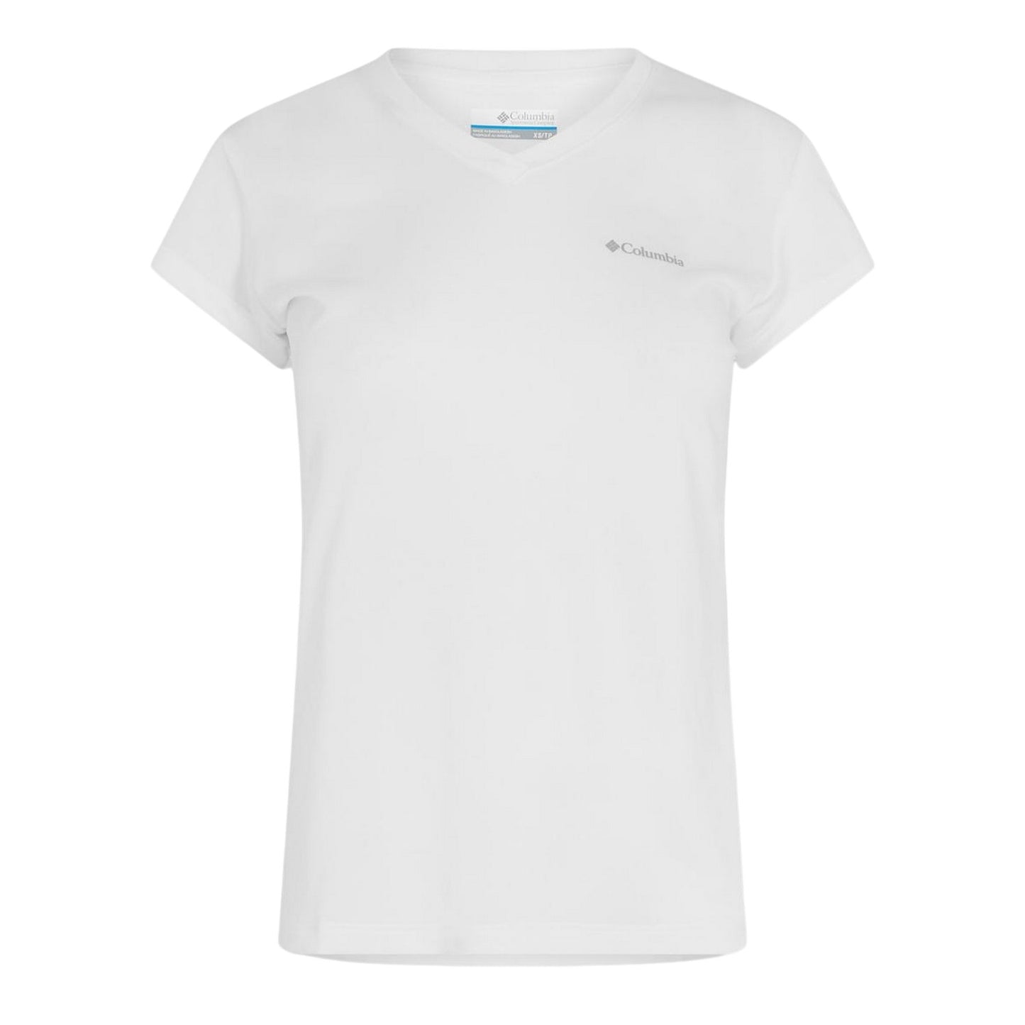 White - Front - Columbia Womens-Ladies Logo V Neck Regular T-Shirt