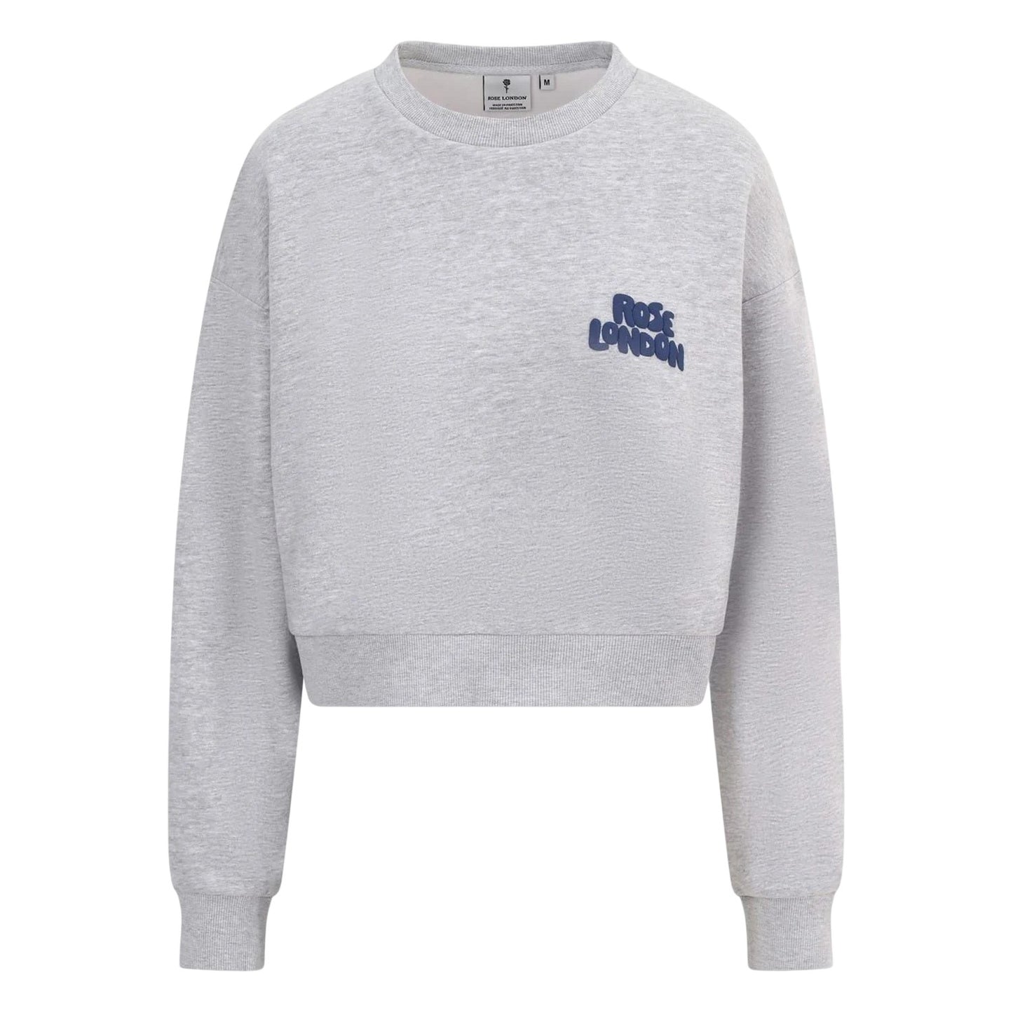 Grey Marl - Front - Rose London Womens-Ladies All Love Graphic Print Crop Sweatshirt