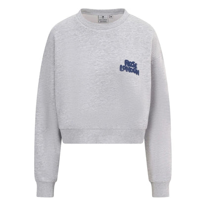 Grey Marl - Front - Rose London Womens-Ladies All Love Graphic Print Crop Sweatshirt