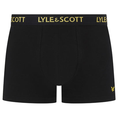Black - Back - Lyle & Scott Mens Core Plain Boxer Shorts (Pack of 5)