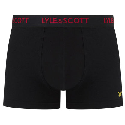 Black - Side - Lyle & Scott Mens Core Plain Boxer Shorts (Pack of 5)