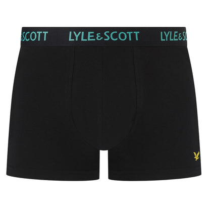 Black - Close up - Lyle & Scott Mens Core Plain Boxer Shorts (Pack of 5)
