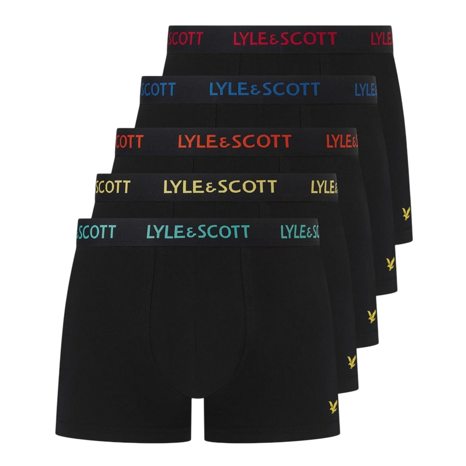 Black - Front - Lyle & Scott Mens Core Plain Boxer Shorts (Pack of 5)