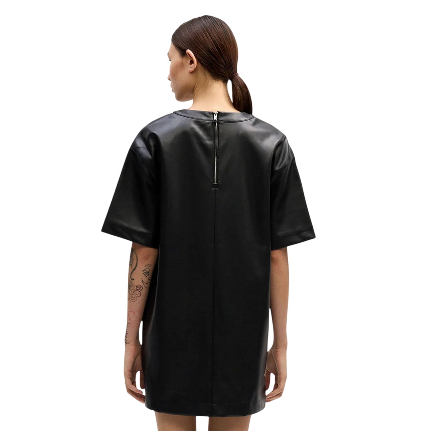Black - Back - Calvin Klein Womens-Ladies Short-Sleeved T-Shirt Dress