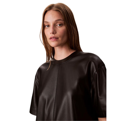 Black - Side - Calvin Klein Womens-Ladies Short-Sleeved T-Shirt Dress