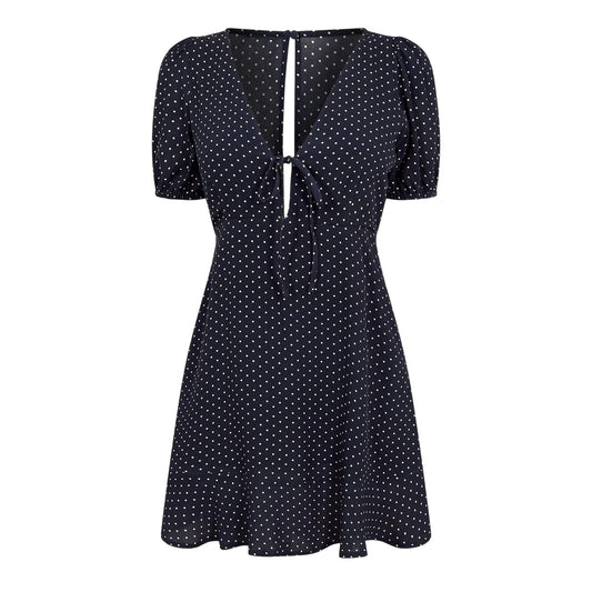 Navy - Front - Jack Wills Womens-Ladies Polka Dot Mini Dress