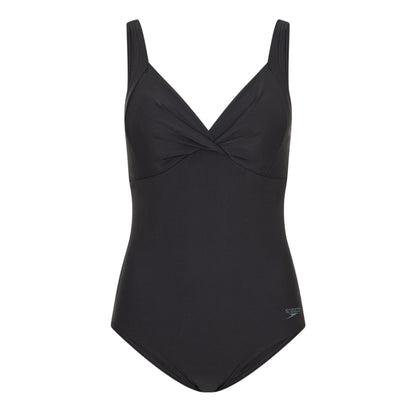 Black - Front - Speedo Womens-Ladies Swimming One Piece Swimsuit
