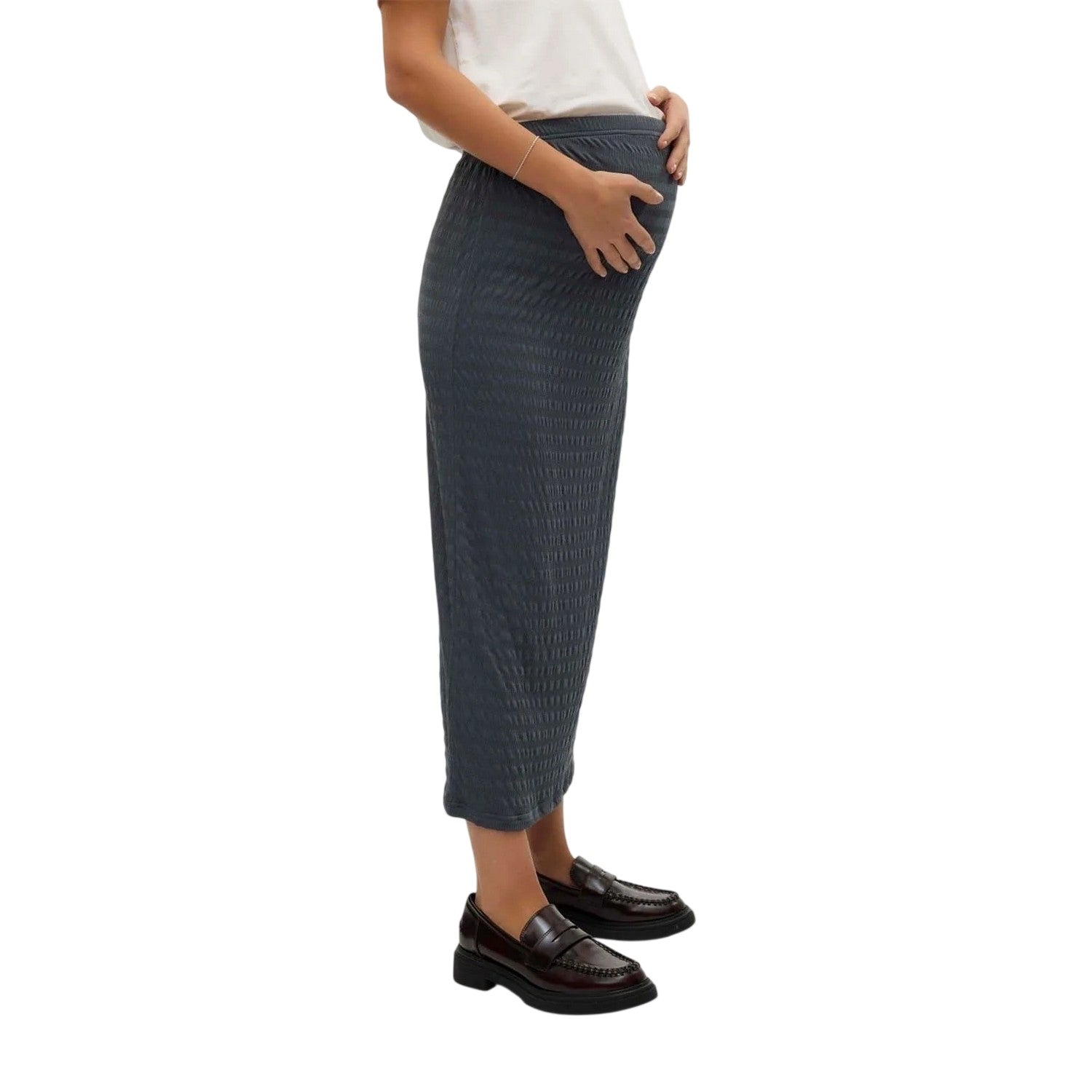 Stormy Weather - Pack Shot - Mamalicious Womens-Ladies Textured Knit Maternity Tube Skirt