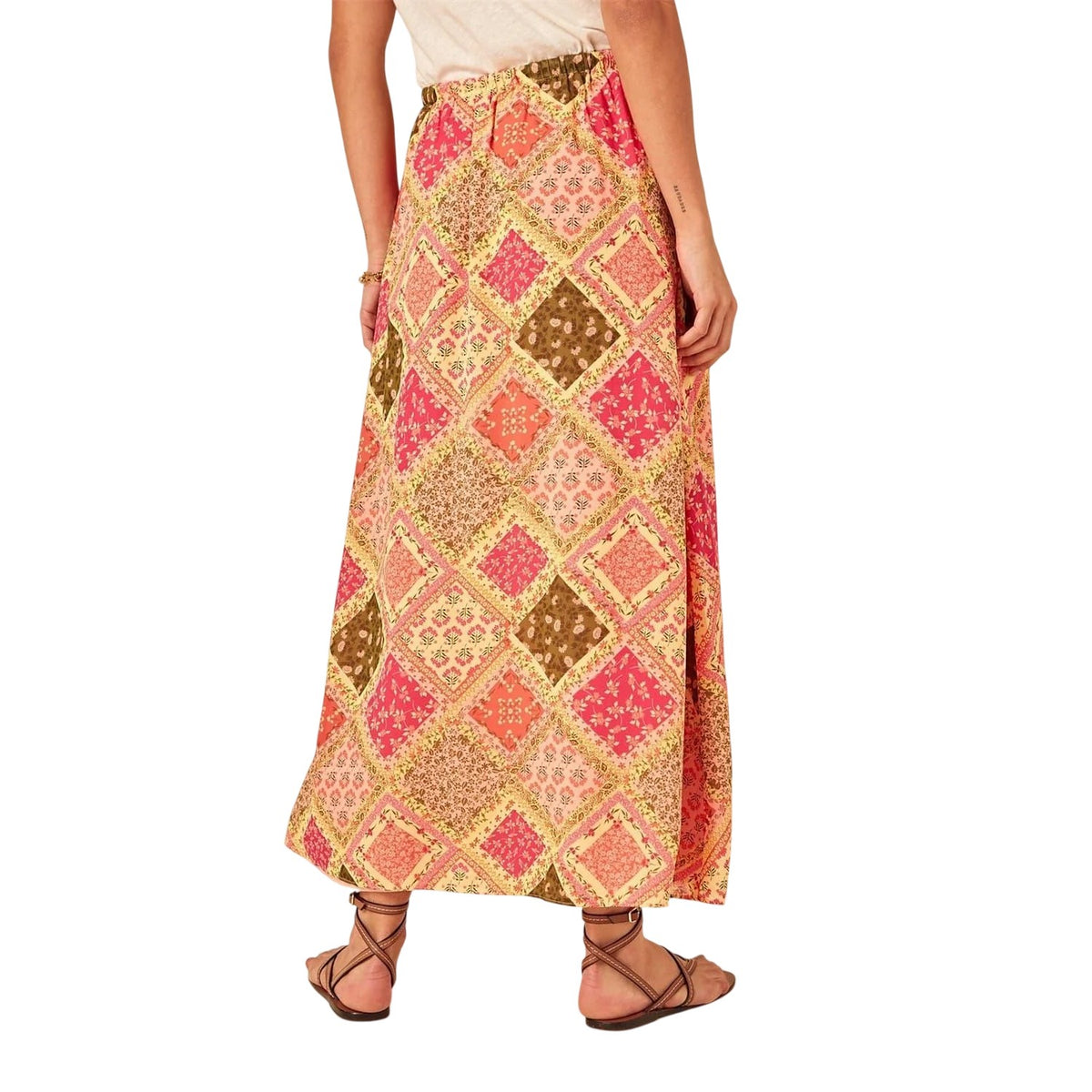 Multicoloured - Back - Nobody´s Child Womens-Ladies Patchwork A-line Maxi Skirt