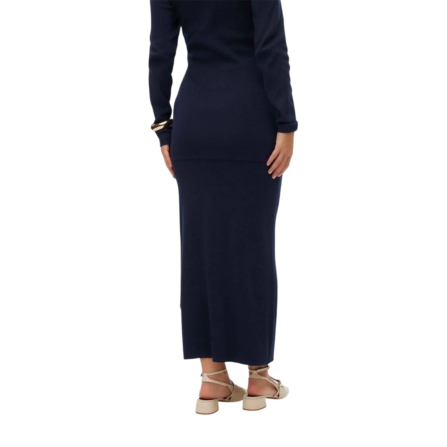 Navy Blazer - Back - Mamalicious Womens-Ladies Ribbed Tube Skirt