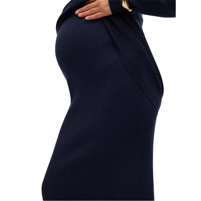 Navy Blazer - Side - Mamalicious Womens-Ladies Ribbed Tube Skirt