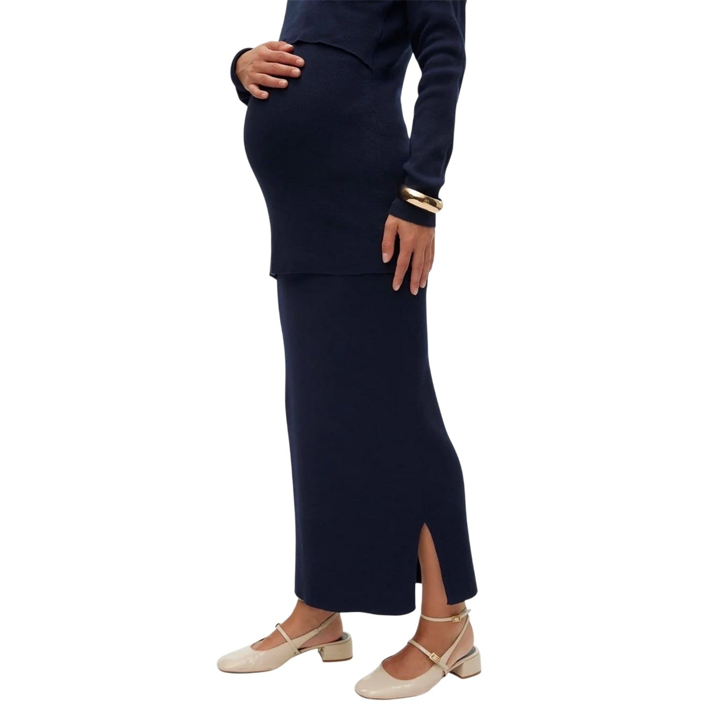 Navy Blazer - Lifestyle - Mamalicious Womens-Ladies Ribbed Tube Skirt