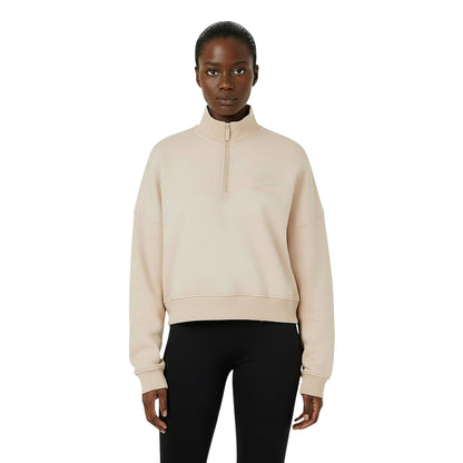Cream - Side - USA Pro Womens-Ladies Quarter Zip Sweatshirt