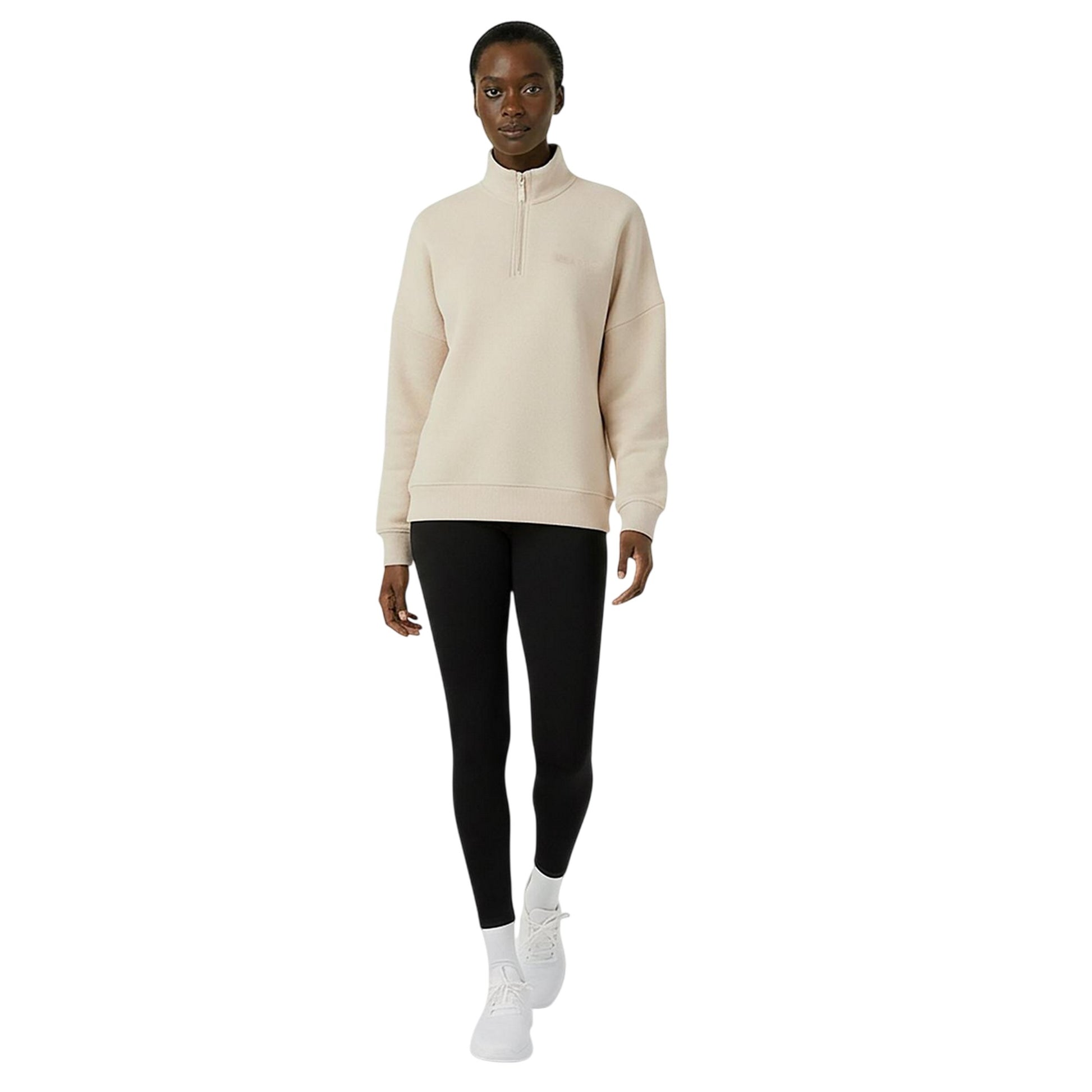 Cream - Lifestyle - USA Pro Womens-Ladies Quarter Zip Sweatshirt