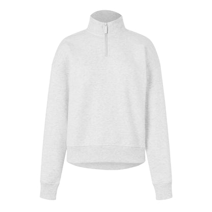 Ice Marl - Front - USA Pro Womens-Ladies Quarter Zip Sweatshirt