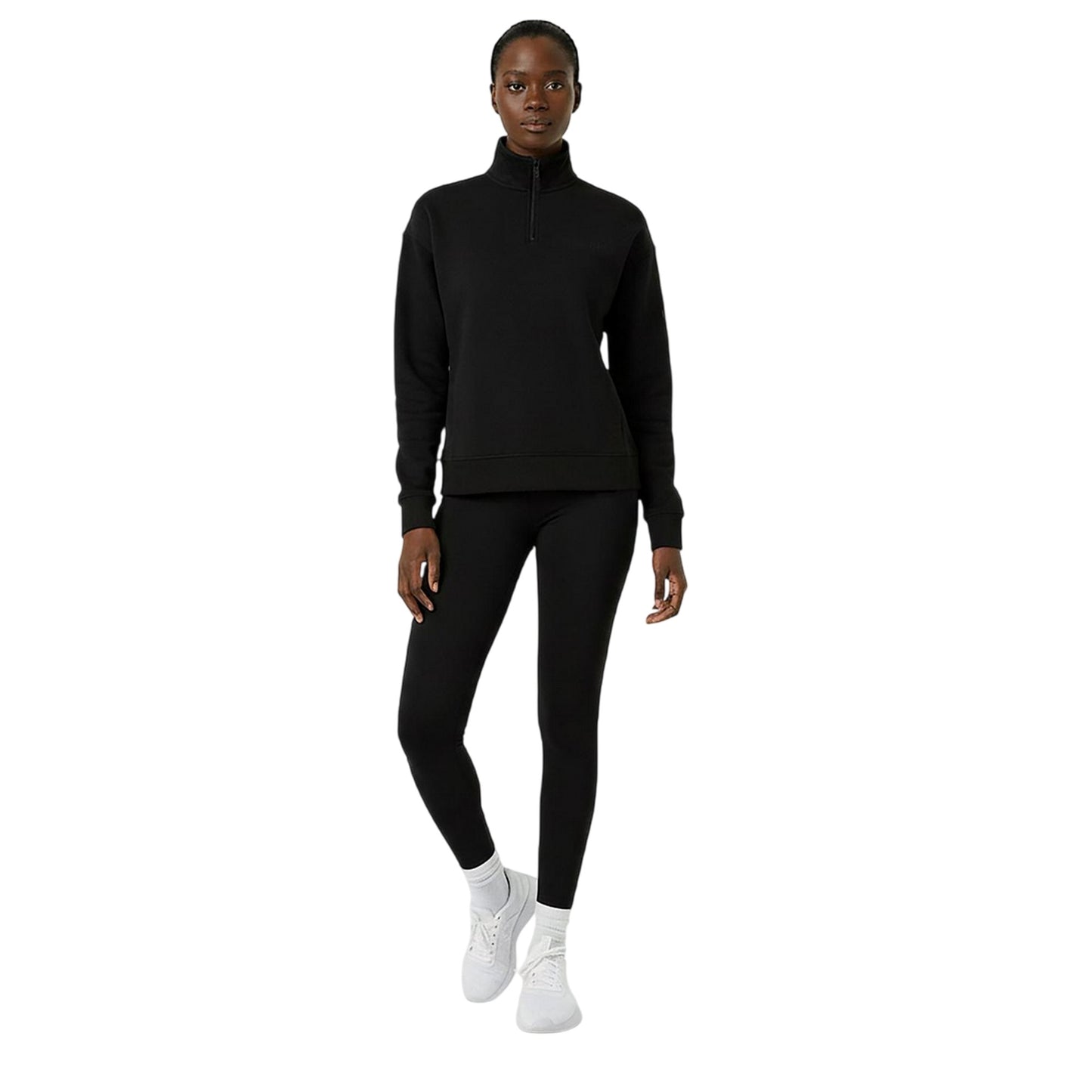 Black - Lifestyle - USA Pro Womens-Ladies Quarter Zip Sweatshirt