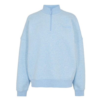 Blue Marl - Front - USA Pro Womens-Ladies Quarter Zip Sweatshirt