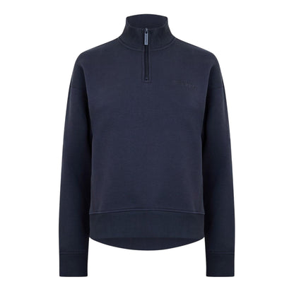 Charcoal - Front - USA Pro Womens-Ladies Quarter Zip Sweatshirt