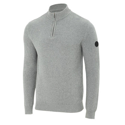 Grey - Lifestyle - Firetrap Mens Cotton Quarter Zip Snug Fit Casual Jumper