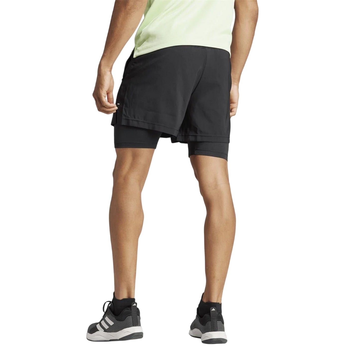 Black - Back - Adidas Mens 2 in 1 Running Shorts