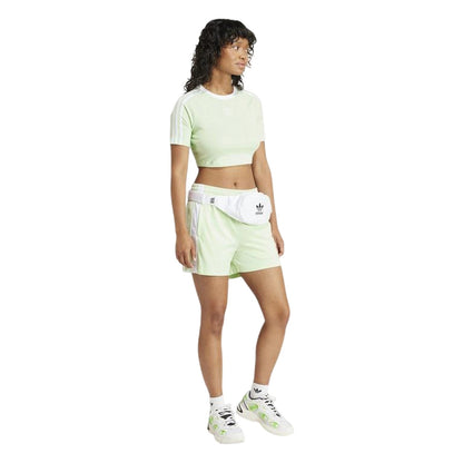 Green - Pack Shot - Adidas Womens-Ladies Adibreak Side Stripe Shorts