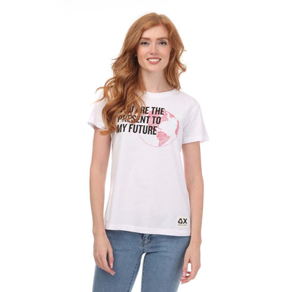 White - Front - Armani Womens-Ladies Regular T-Shirt