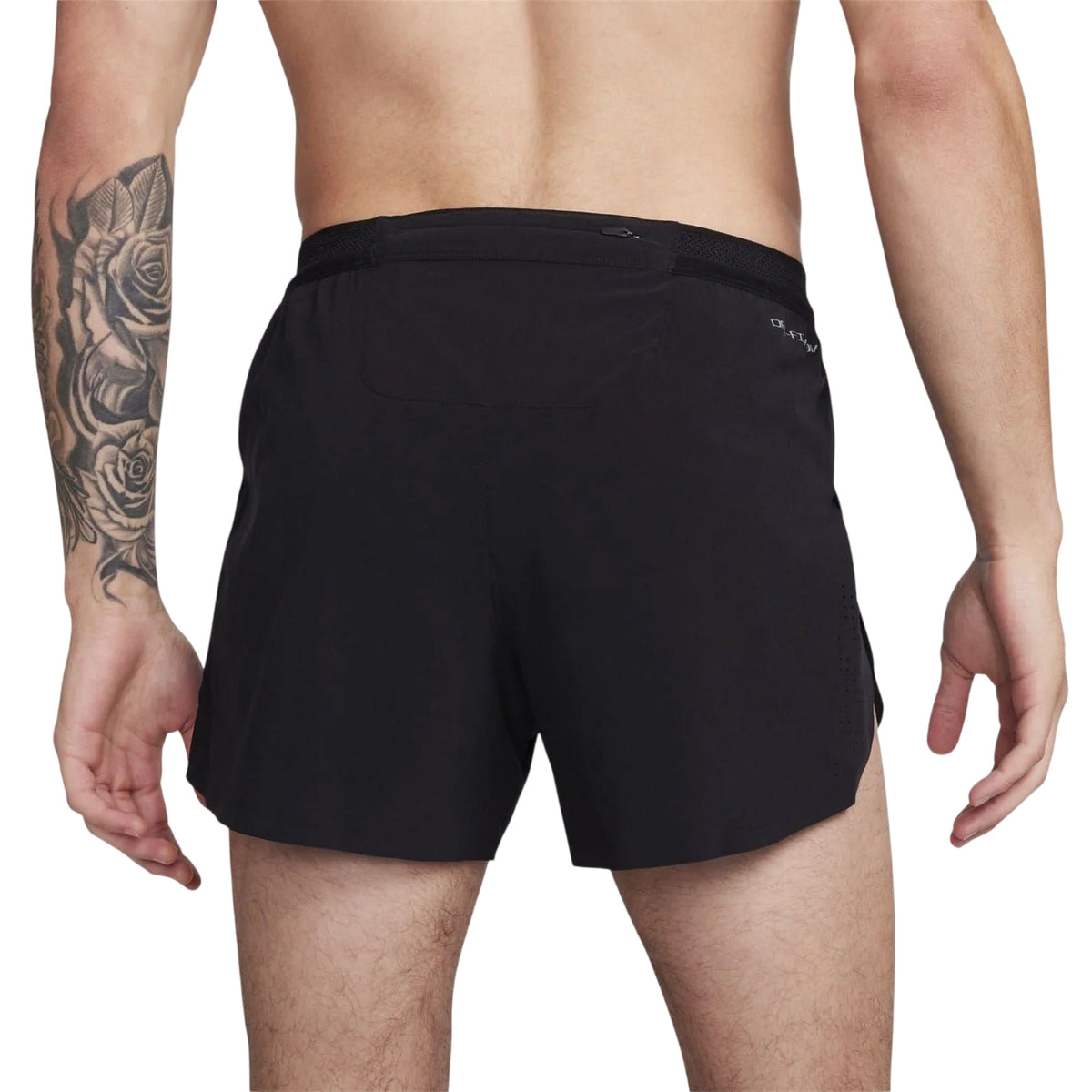 Black-White - Back - Nike Mens Aero Swift Running Shorts