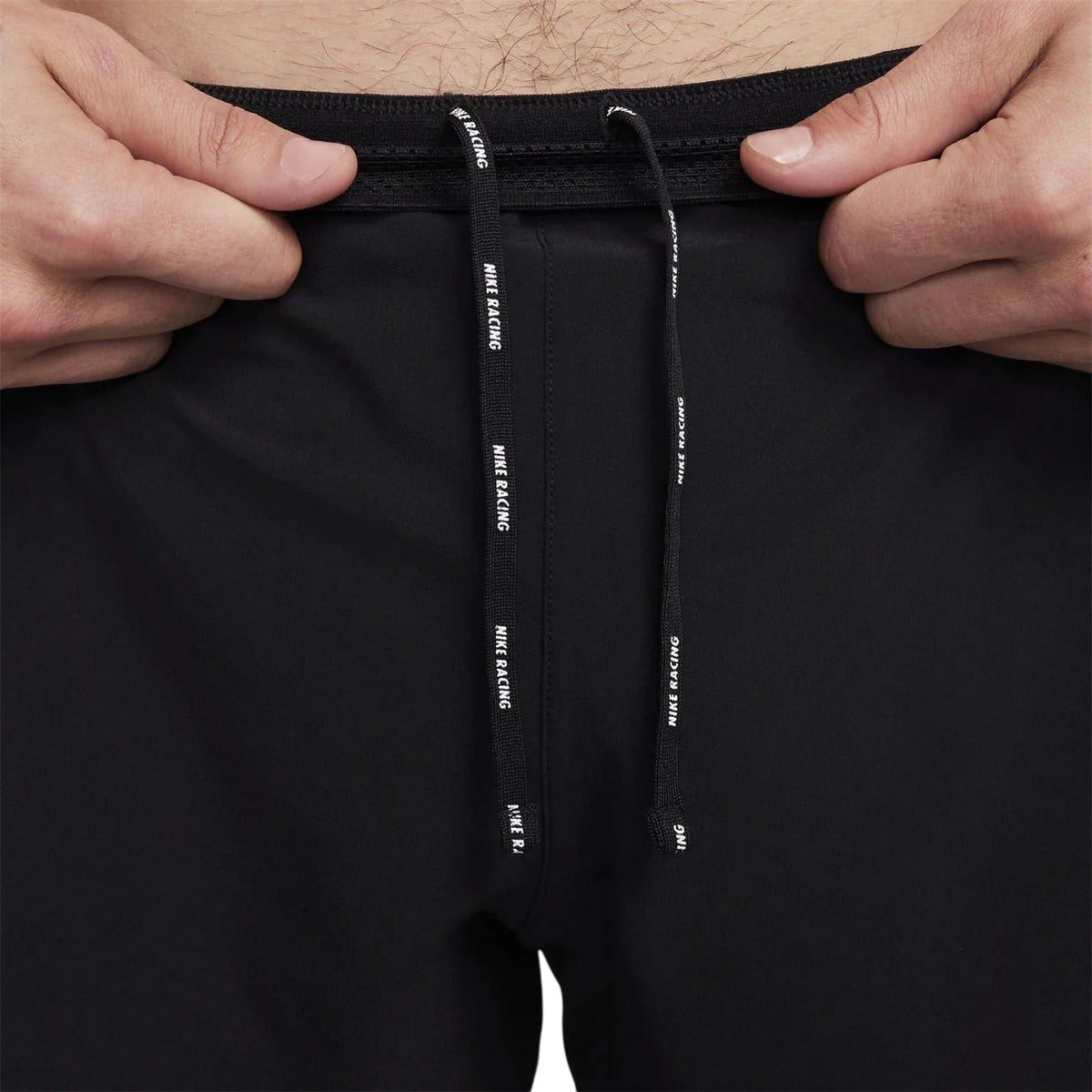 Black-White - Side - Nike Mens Aero Swift Running Shorts
