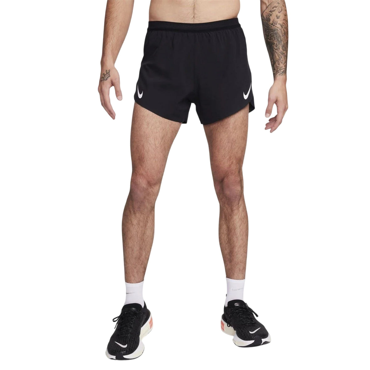 Black-White - Lifestyle - Nike Mens Aero Swift Running Shorts