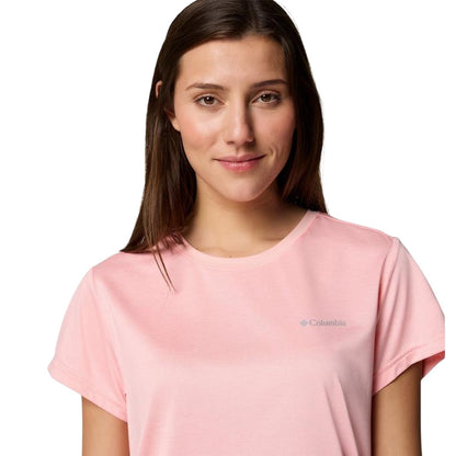 Pink - Side - Columbia Womens-Ladies Bluevista Hill Crew Neck T-Shirt