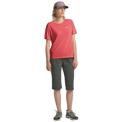 Coral - Pack Shot - Jack Wolfskin Womens-Ladies Tech Regular T-Shirt