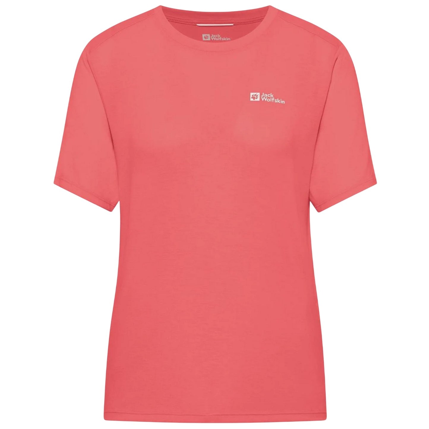 Coral - Front - Jack Wolfskin Womens-Ladies Tech Regular T-Shirt