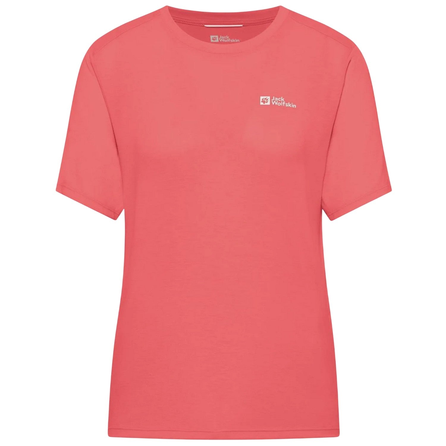 Coral - Front - Jack Wolfskin Womens-Ladies Tech Regular T-Shirt