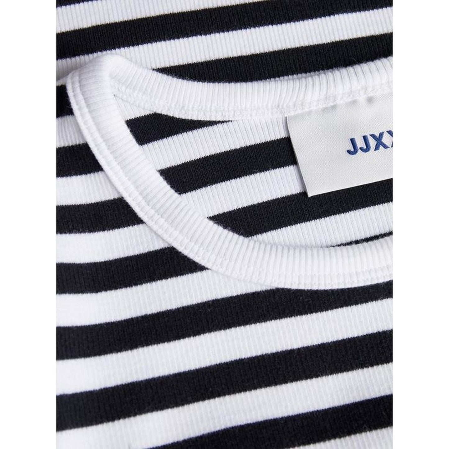 Bright White - Side - JJXX Womens-Ladies Feline Stripes Crop T-Shirt