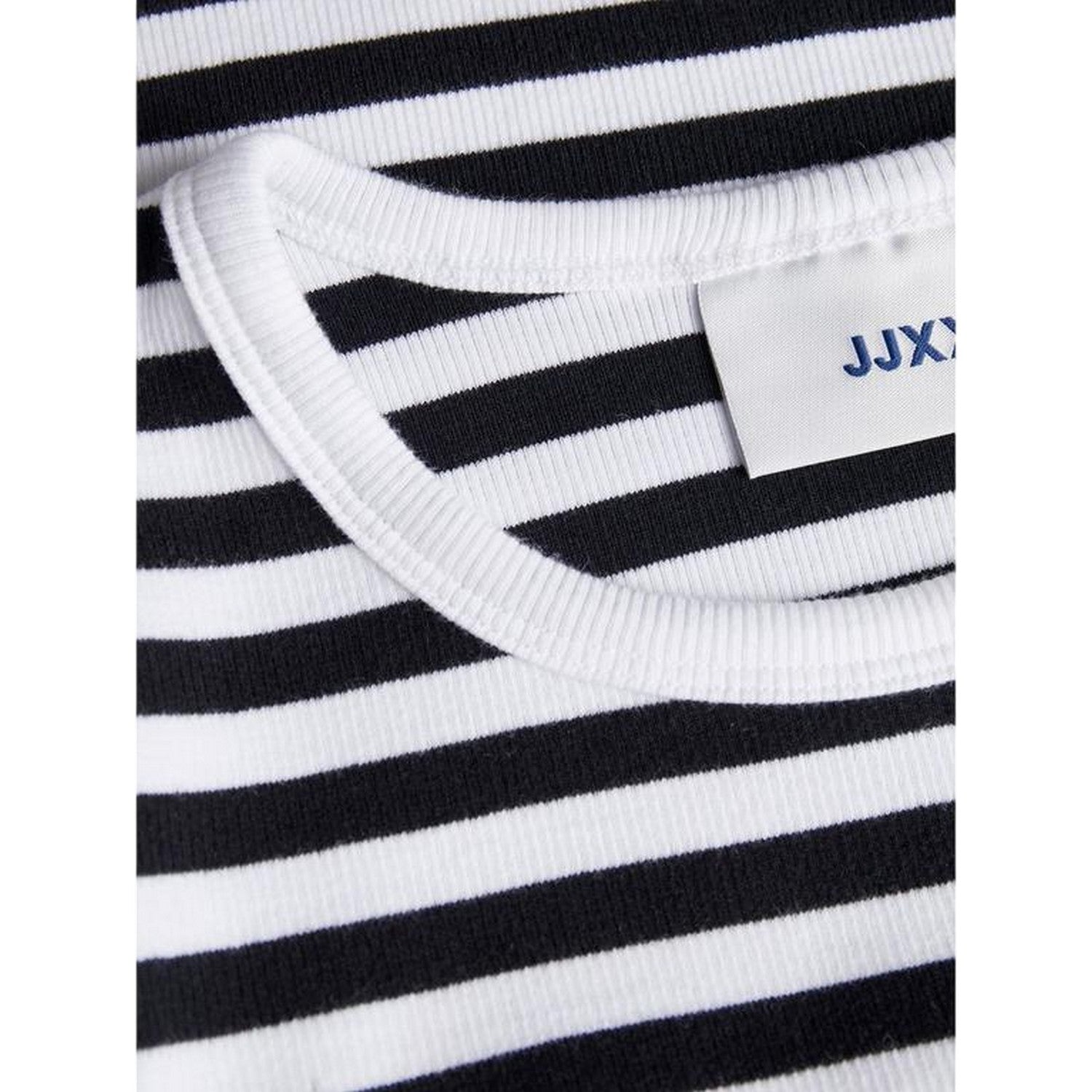 Bright White - Side - JJXX Womens-Ladies Feline Stripes Crop T-Shirt