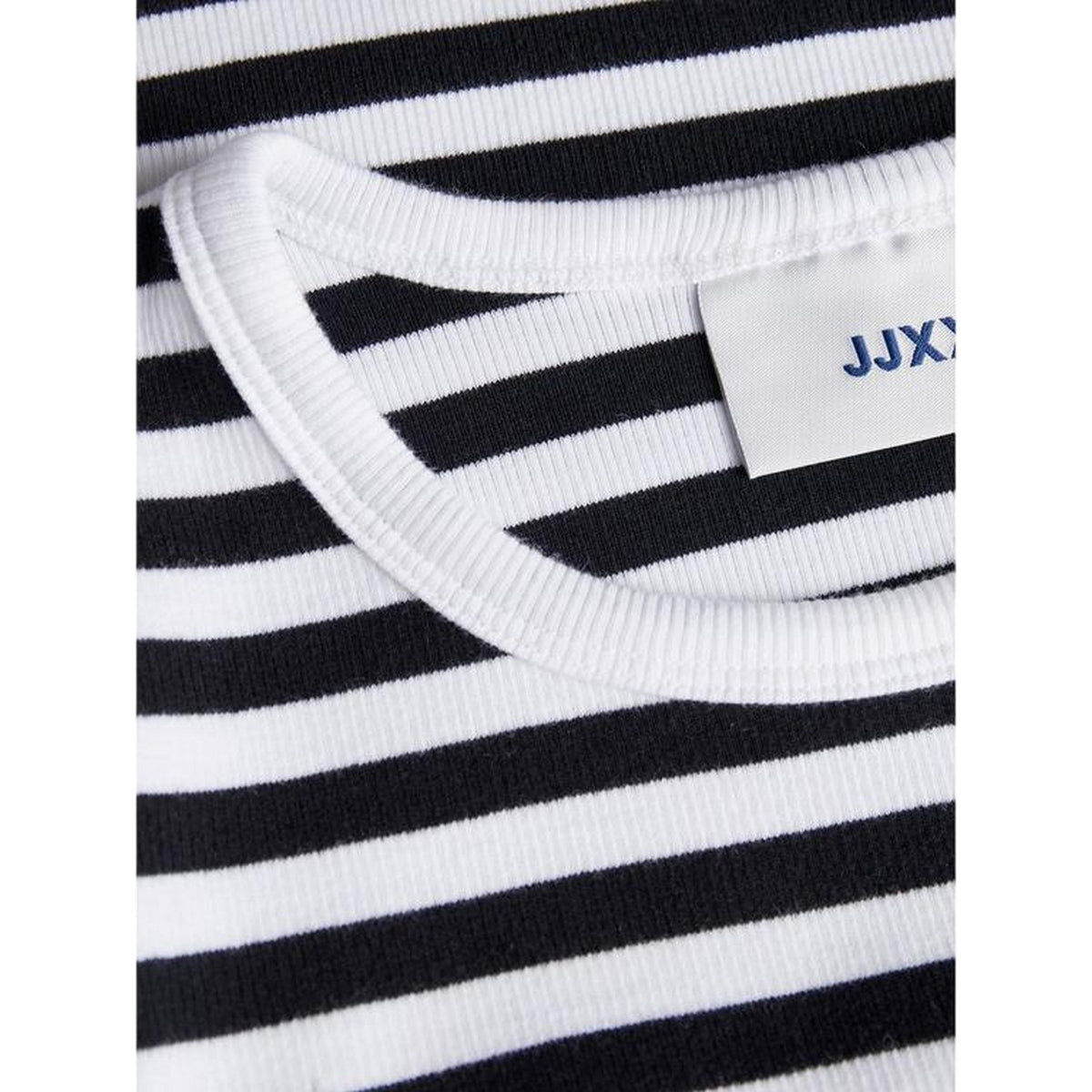 Bright White - Side - JJXX Womens-Ladies Feline Stripes Crop T-Shirt