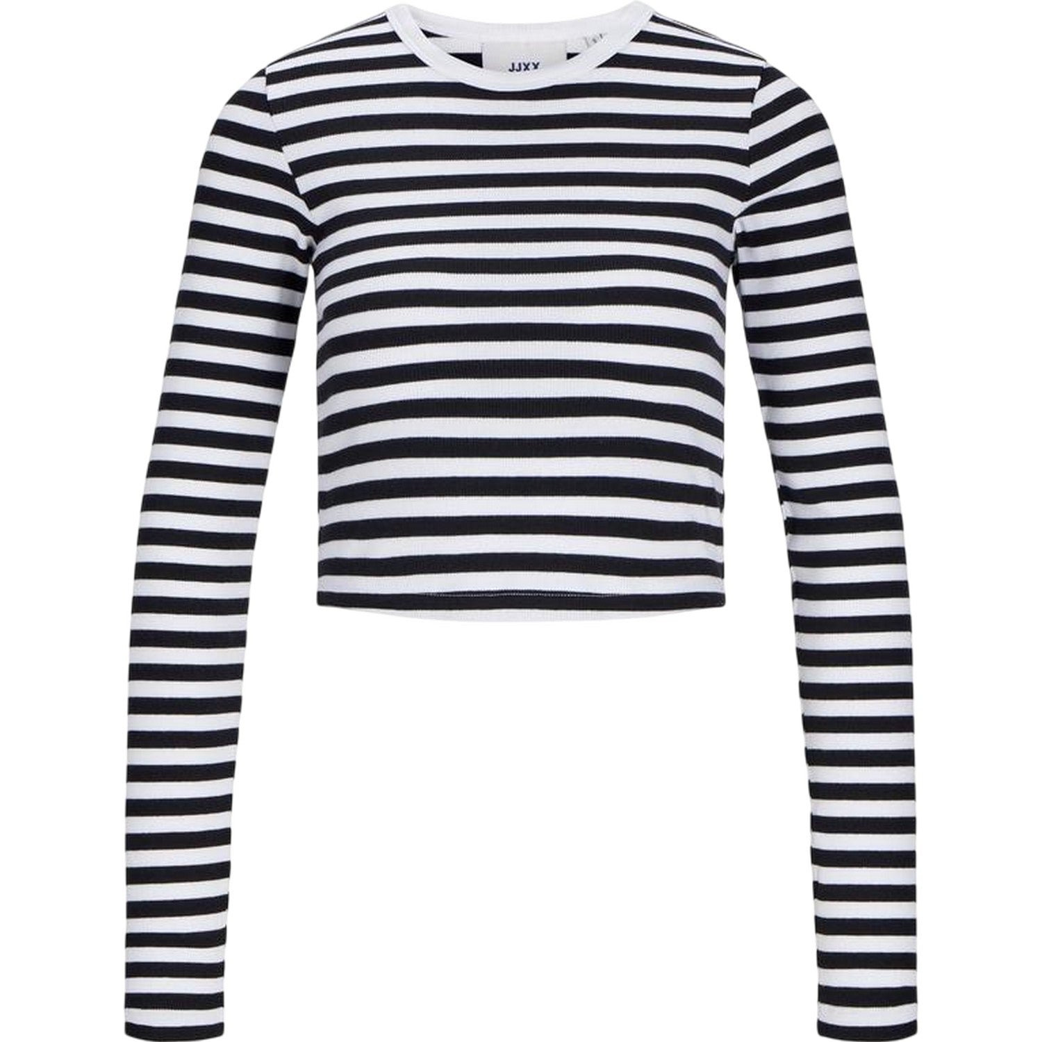 Bright White - Front - JJXX Womens-Ladies Feline Stripes Crop T-Shirt