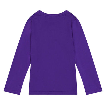 Purple - Back - Puma Childrens-Kids Team Performance Long-Sleeved Training Top