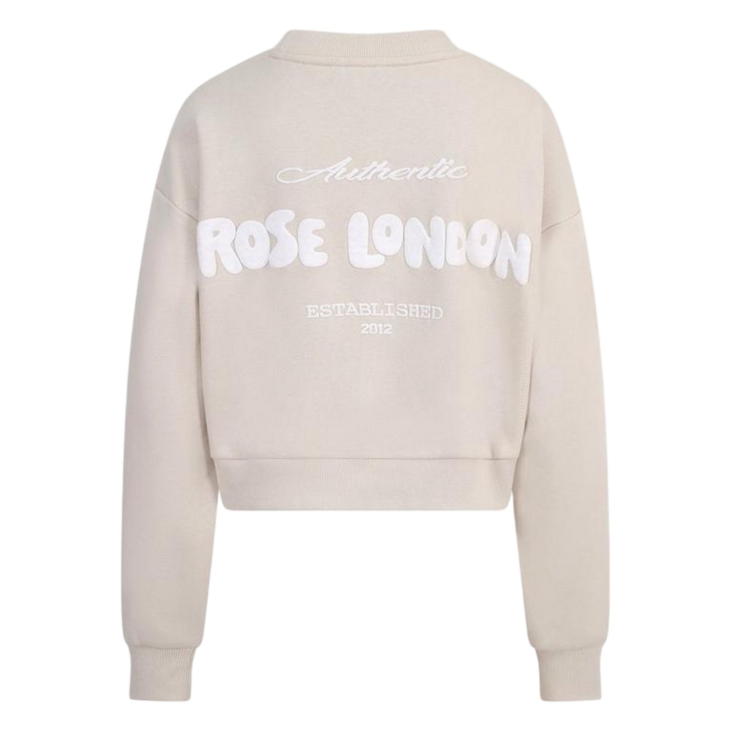 Summer Sand - Back - Rose London Womens-Ladies Authentic Relaxed Fit Crop Sweatshirt
