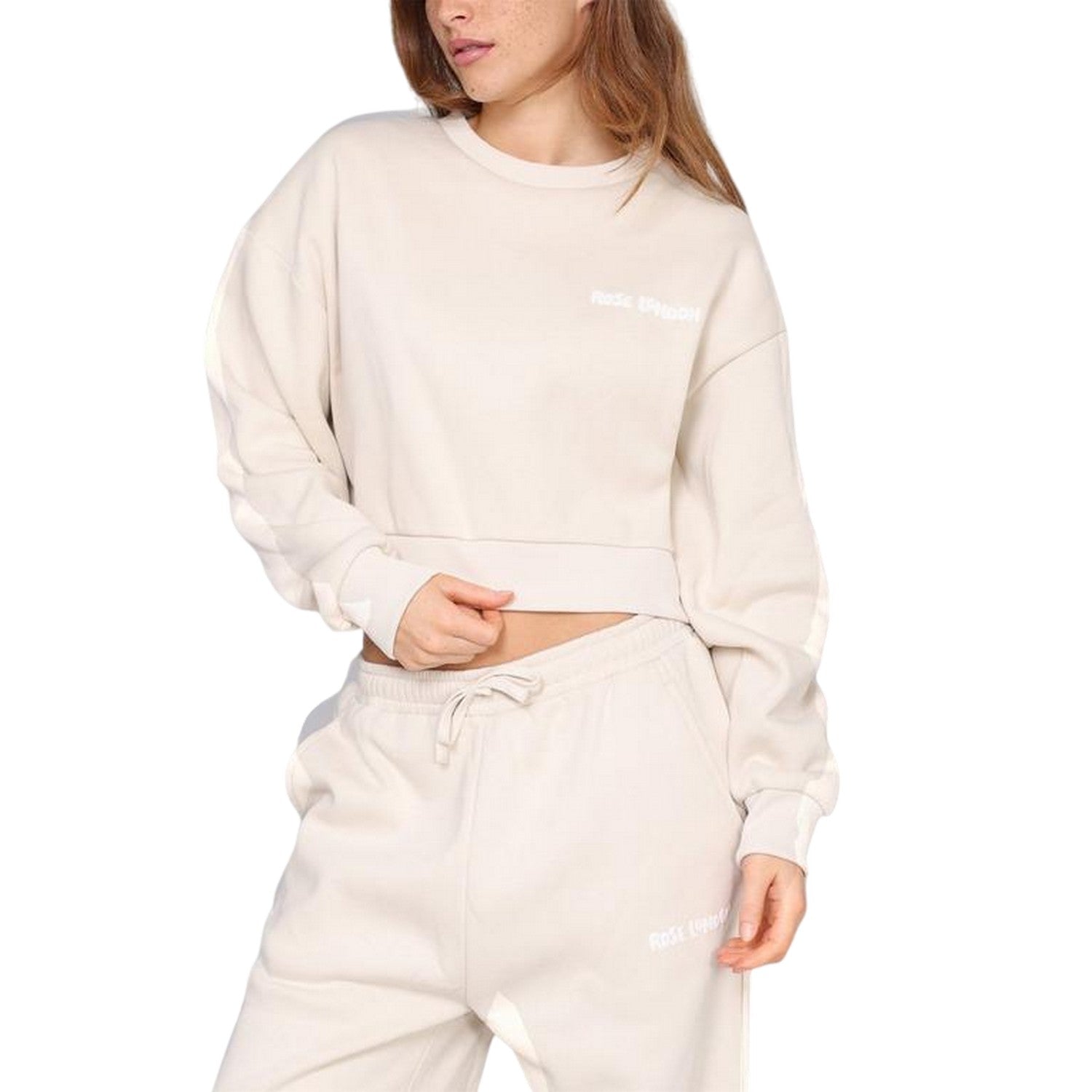 Summer Sand - Pack Shot - Rose London Womens-Ladies Authentic Relaxed Fit Crop Sweatshirt