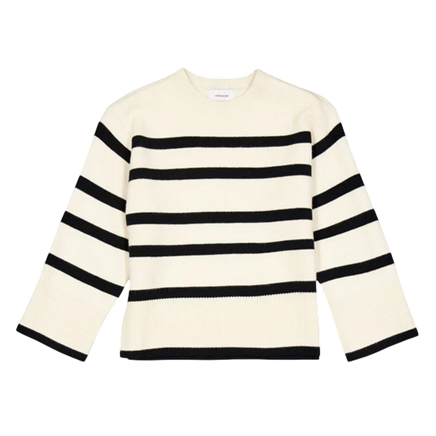 Birch-Black - Front - Vero Moda Childrens-Kids Saba Striped Regular Sweater Top